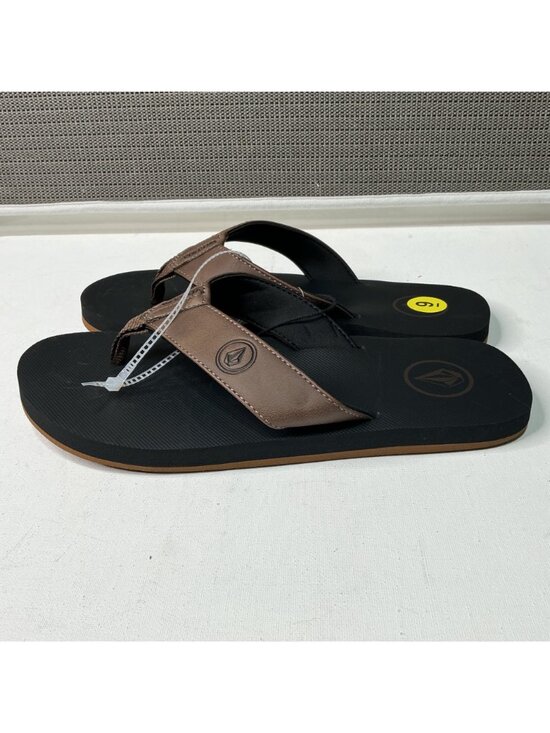 Volcom Recliner Sandals Mens Size 9 Brown With Black Sole Comfortable Flip-Flops main image 6